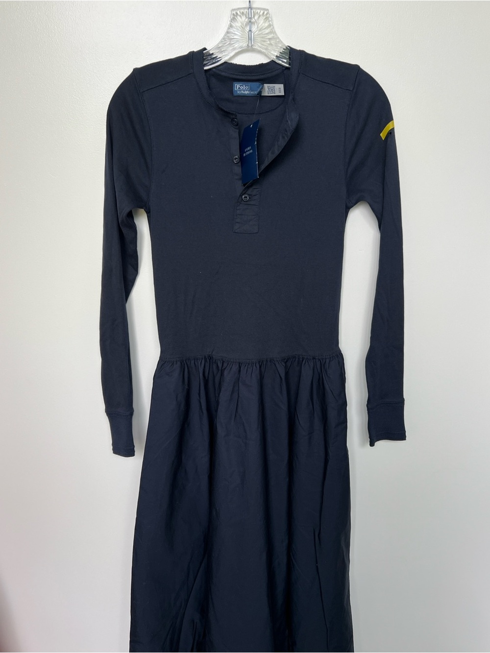 Polo by Ralph Lauren Navy Long-Sleeve Henley Midi Dress - Picture 5 of 8